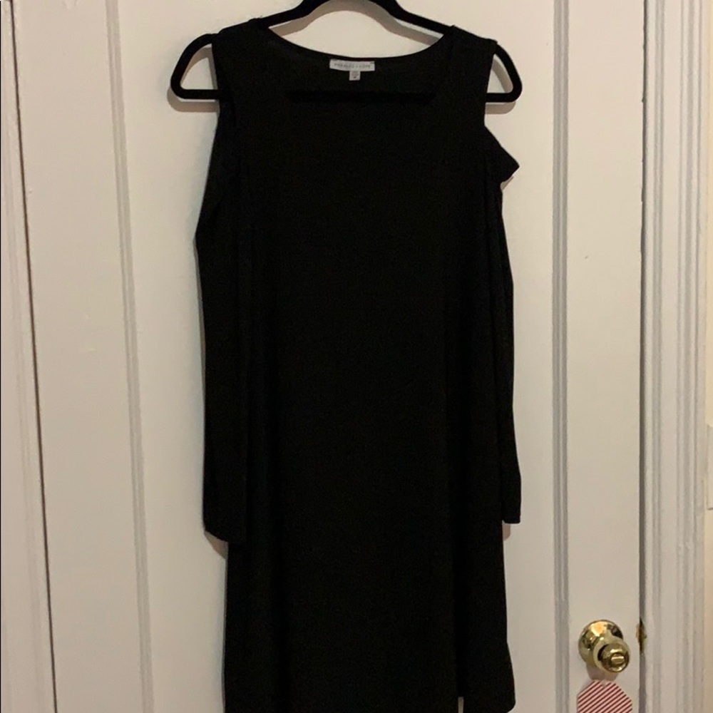 Black cold shoulder dress